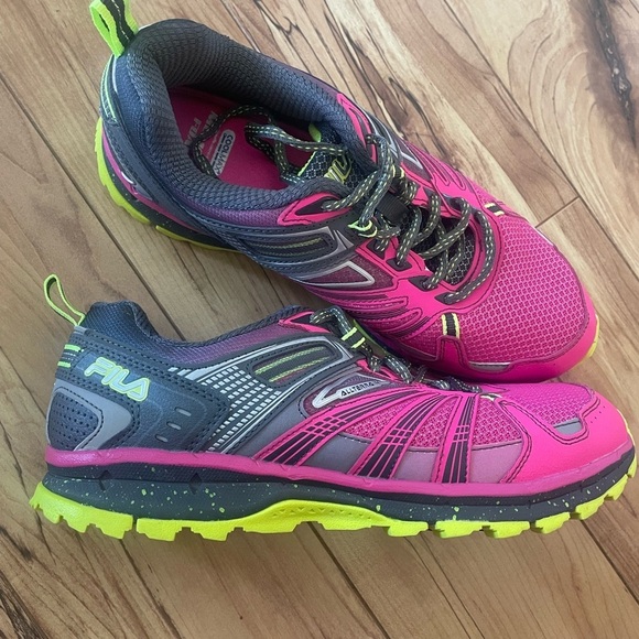 Fila memory TKO TT 4.0 ombré Pink Yellow Athletic Shoes trail running Womens 11 - Picture 11 of 13